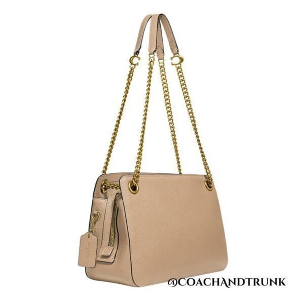 AUTHENTIC COACH Bryant Convertible Carryall Beechwood Leather Vintage Brass - Picture 6 of 8